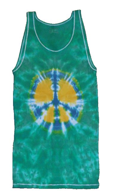 Tank Teal Mrbl Peace  Sgn